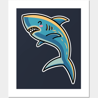 Kawaii Cute Shark Posters and Art